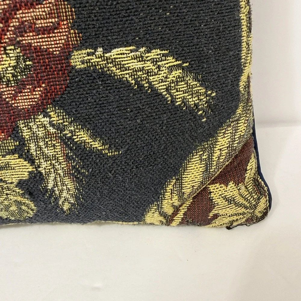 Vintage Floral Tapestry Pillow Cover 16x16  Cottagecore Decor Pillow Cover Only